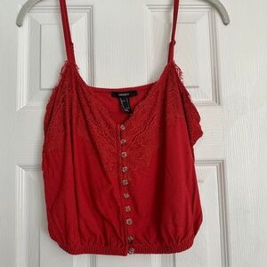 Forever 21 burnt orange lace crop top